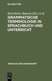 Cover von Grammatische Terminologie in Sprachbuch und Unterricht