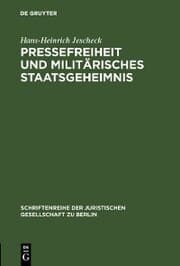 Cover von Pressefreiheit und militärisches Staatsgeheimnis