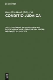 Cover von Judentum, Antisemitismus und deutschsprachige Literatur vom Ersten Weltkrieg bis 1933/1938