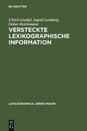 Cover von Versteckte lexikographische Information