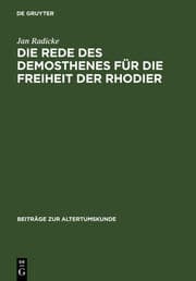 Cover von Die Rede des Demosthenes für die Freiheit der Rhodier