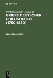 Cover von Briefe Deutscher Philosophen (1750-1850). Begleitbroschüre