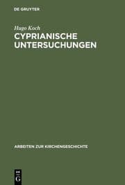 Cover von Cyprianische Untersuchungen