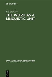 Cover von The word as a linguistic unit