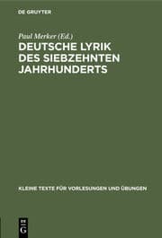 Cover von Deutsche Lyrik des siebzehnten Jahrhunderts