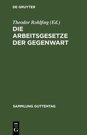 Cover von [Arbeitsgesetze] [Hauptwerk]