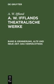 Cover von Erinnerung.Alte und neue Zeit.Das Vermächtniß