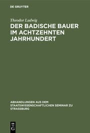 Cover von Der badische Bauer im achtzehnten Jahrhundert