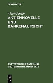 Cover von Aktiennovelle und Bankenaufsicht
