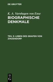 Cover von Leben des Grafen von Zinzendorf