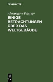 Cover von Einige Betrachtungen über das Weltgebäude