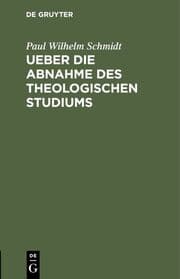 Cover von Ueber die Abnahme des theologischen Studiums