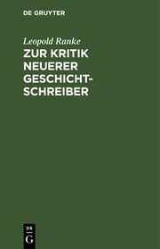 Cover von Zur Kritik neuerer Geschichtschreiber