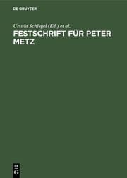 Cover von Festschrift für Peter Metz