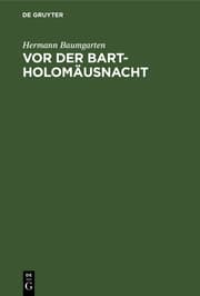 Cover von Vor der Bartholomäusnacht