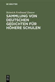 Cover von Sammlung von deutschen Gedichten für höhere Schulen