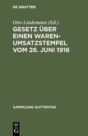Cover von Gesetz über einen Warenumsatzstempel