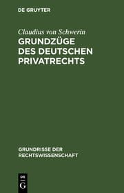 Cover von Grundzüge des deutschen Privatrechts
