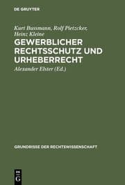 Cover von Gewerblicher Rechtsschutz und Urheberrecht