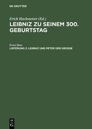 Cover von Leibniz und Peter der Große