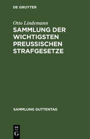 Cover von Sammlung der wichtigsten Preußischen Strafgesetze