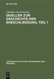 Cover von Quellen zur Geschichte der Eheschliessung