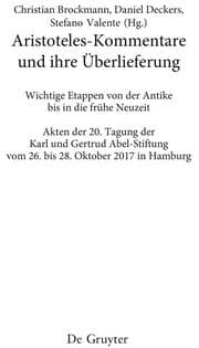 Cover von Aristoteles-Kommentare und ihre Überlieferung