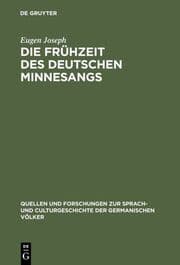 Cover von Die Frühzeit des deutschen Minnesangs