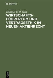 Cover von Wirtschaftsführertum und Vertragsethik im neuen Aktienrecht