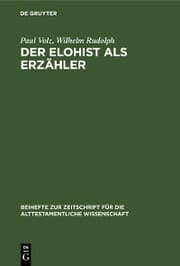 Cover von Der Elohist als Erzähler