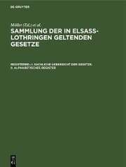 Cover von I. Sachliche Uebersicht der Gesetze. II. Alphabetisches Register