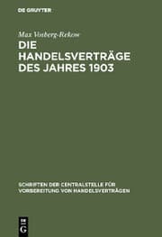 Cover von Die Handelsverträge des Jahres 1903
