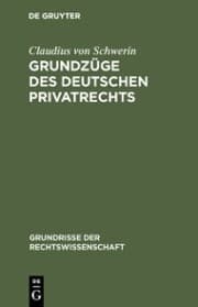 Cover von Grundzüge des deutschen Privatrechts