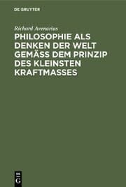 Cover von Philosophie als Denken der Welt gemäß dem Prinzip des kleinsten Kraftmaßes