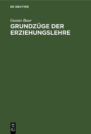Cover von Grundzüge der Erziehungslehre