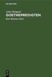 Cover von Goethepredigten
