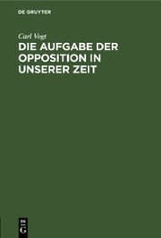 Cover von Die Aufgabe der Opposition in unserer Zeit
