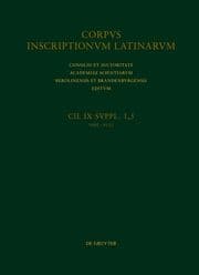 Cover von Addenda et corrigenda (CIL IX 9005-9133). Indices.