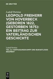 Cover von Verfassungskampf und budgetloses Regiment