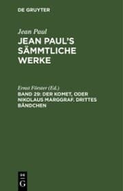 Cover von Der Komet, oder Nikolaus Marggraf. Drittes Bändchen