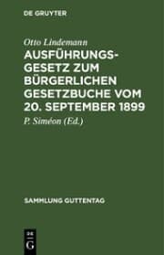 Cover von Ausführungsgesetz zum Bürgerlichen Gesetzbuche vom 20. September 1899