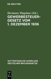 Cover von Gewerbesteuergesetz vom 1. Dezember 1936