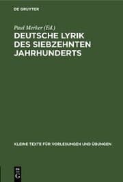 Cover von Deutsche Lyrik des siebzehnten Jahrhunderts