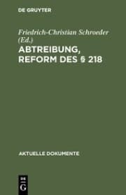 Cover von Abtreibung, Reform des § 218