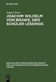 Cover von Joachim Wilhelm von Brawe, der Schüler Lessings