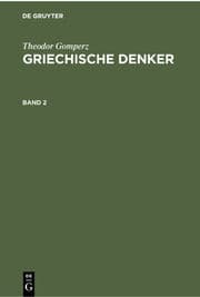 Cover von Theodor Gomperz: Griechische Denker. Band 2