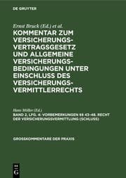 Cover von Vorbemerkungen §§ 43-48. Recht der Versicherungsvermittlung (Schluß)