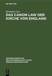 Cover von Das Canon Law der Kirche von England