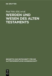 Cover von Werden und Wesen des Alten Testaments