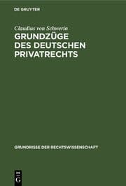 Cover von Grundzüge des deutschen Privatrechts